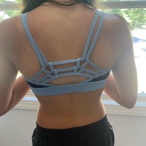 blue high tech sports bra